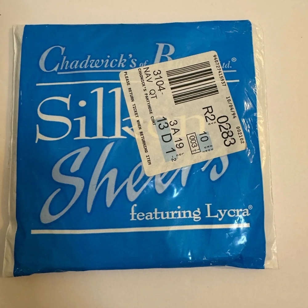 Vintage Wear 1994 Chadwick’s Pantyhose‎ Navy Control Top Queen QT Style 3104 NEW